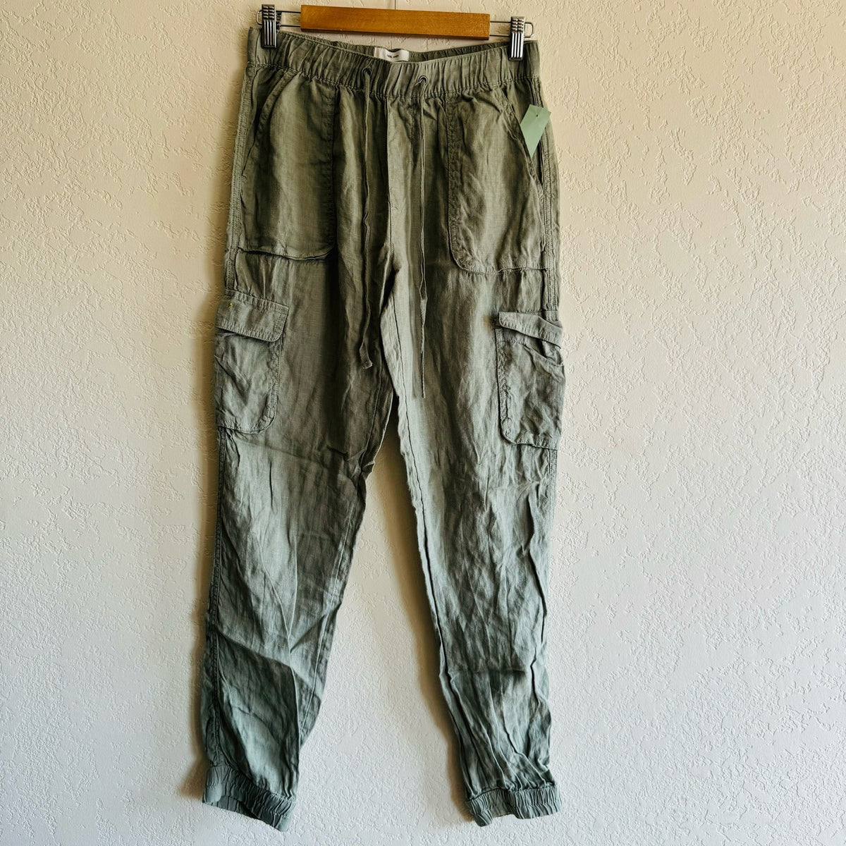 Nicole Miller | 100% linen green pants | S – Echo Boutique display picture 1